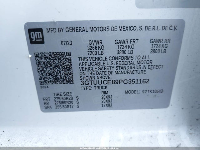 GMC Sierra 1500 4wd Short Box Elevation With 3sb 2023 3GTUUCE89PG351162 Image 9