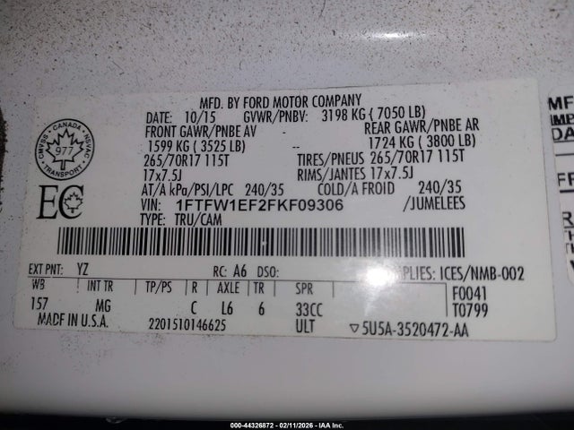 2015 FORD F-150 1FTFW1EF2FKF09306 Photo 8