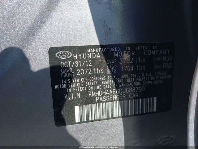 2013 HYUNDAI ELANTRA KMHDH4AE6DU688799 Photo 8