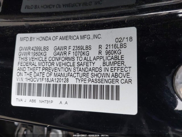 1HGCV1F18JA120128 Honda ACCORD LX