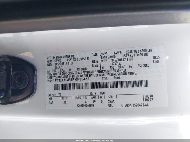 1FTEX1CP8PKF35432 Ford F-150 Xl