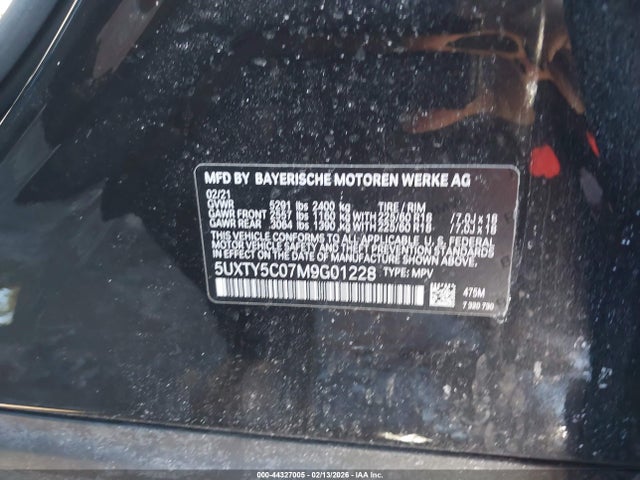 Продаж на аукціоні авто 2021 Bmw X3 Xdrive30i, vin: 5UXTY5C07M9G01228, номер лоту: 44327005