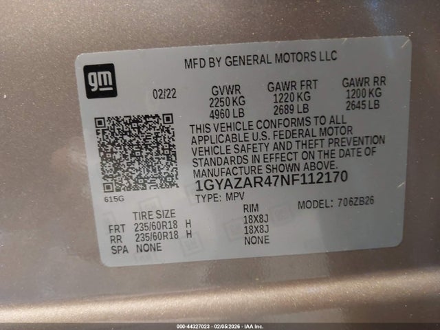 2022 CADILLAC XT4 1GYAZAR47NF112170 Photo 8