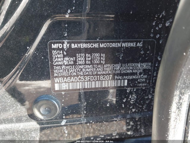 2015 BMW 640I GRAN COUPE WBA6A0C53FD318207 Photo 8