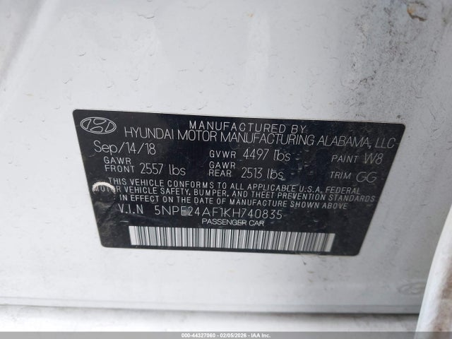 Hyundai SONATA SE 2019 5NPE24AF1KH740835 Image 9