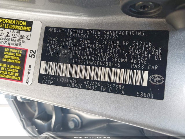 4T1G11AK8PU788445 Toyota CAMRY SE