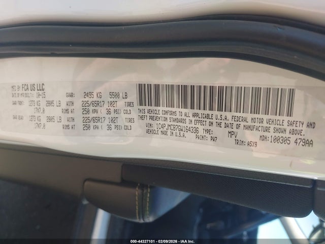 Jeep Cherokee Latitude 2016 1C4PJMCB7GW164336 Image 9