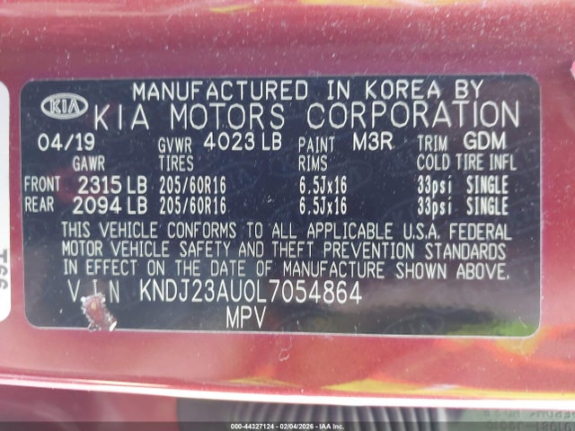 KIA SOUL LX 2020 KNDJ23AU0L7054864 Image 9