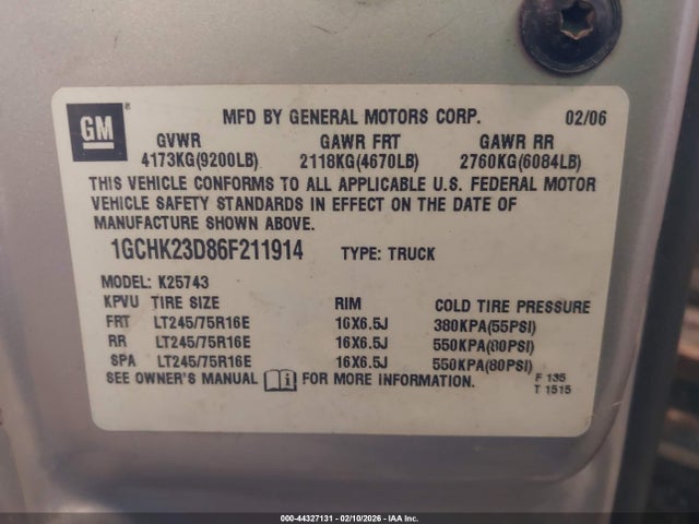 2006 CHEVROLET SILVERADO 2500HD 1GCHK23D86F211914 Photo 8