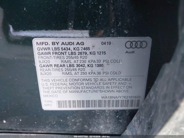 2019 AUDI Q5 WA1BNAFY7K2101633 Photo 8