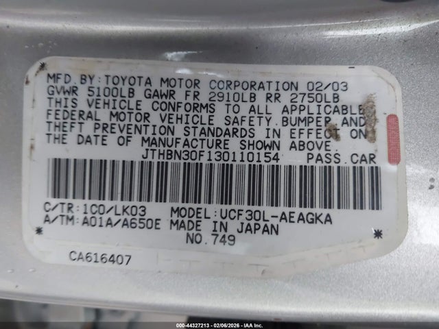 2003 LEXUS LS 430 JTHBN30F130110154 Photo 8