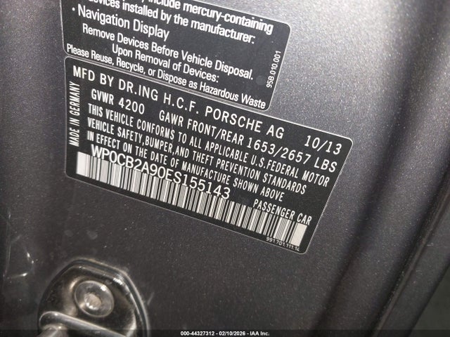 2014 PORSCHE 911 WP0CB2A90ES155143 Photo 8