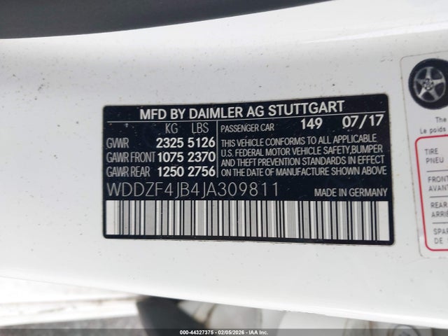 Продаж на аукціоні авто 2018 Mercedes-benz E 300, vin: WDDZF4JB4JA309811, номер лоту: 44327375
