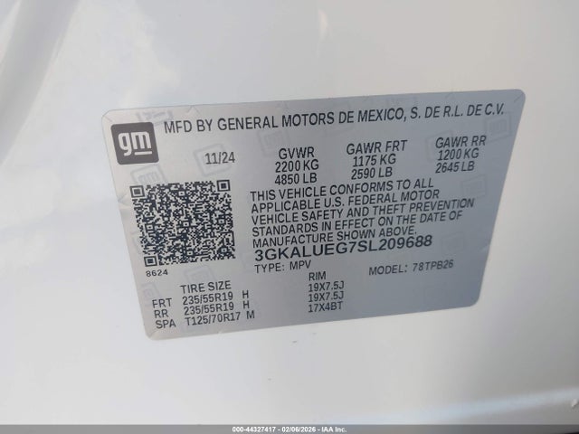 3GKALUEG7SL209688 GMC Terrain Awd Elevation