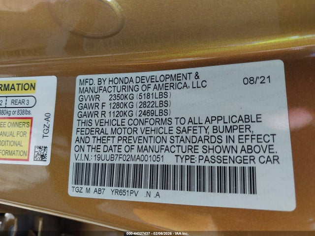 2021 ACURA TLX 19UUB7F02MA001051 Photo 8