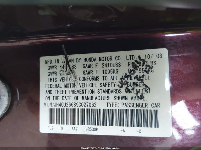 2009 ACURA TSX JH4CU26689C027062 Photo 8