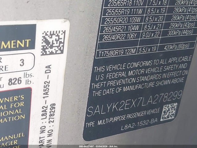 2020 LAND ROVER RANGE ROVER VELAR SALYK2EX7LA278299 Photo 8