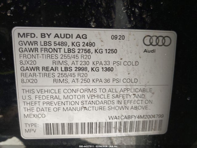 2021 AUDI Q5 WA1CABFY4M2004799 Photo 8