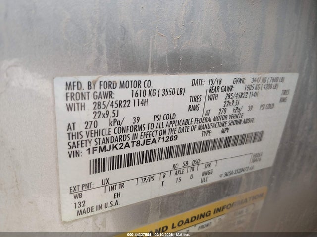 1FMJK2AT8JEA71269 Ford Expedition Max Limited