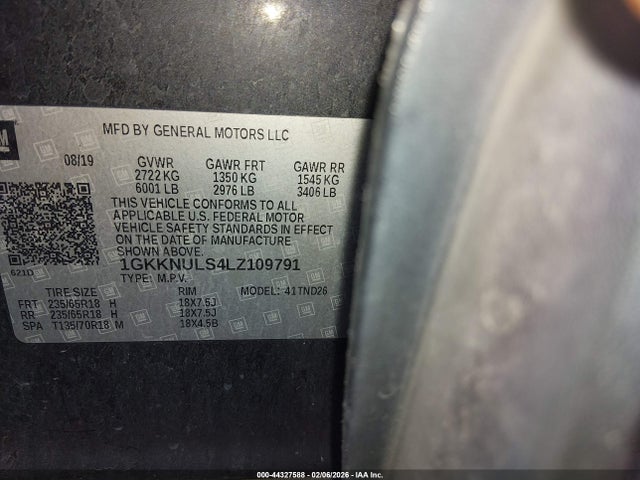 1GKKNULS4LZ109791 GMC Acadia Awd Slt