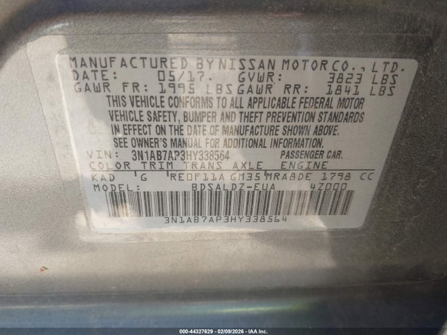 2017 NISSAN SENTRA 3N1AB7AP3HY338564 Photo 8