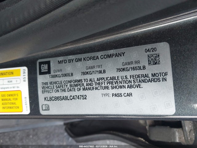 Chevrolet Spark Fwd Ls Automatic 2020 KL8CB6SA9LC474752 Image 9