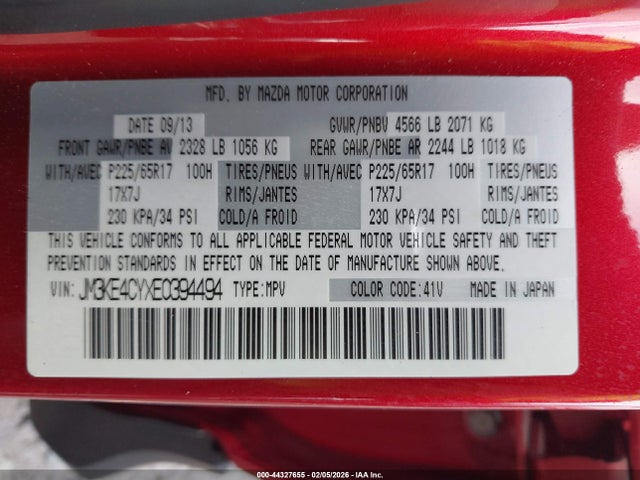 JM3KE4CYXE0394494 Mazda Cx-5 Touring