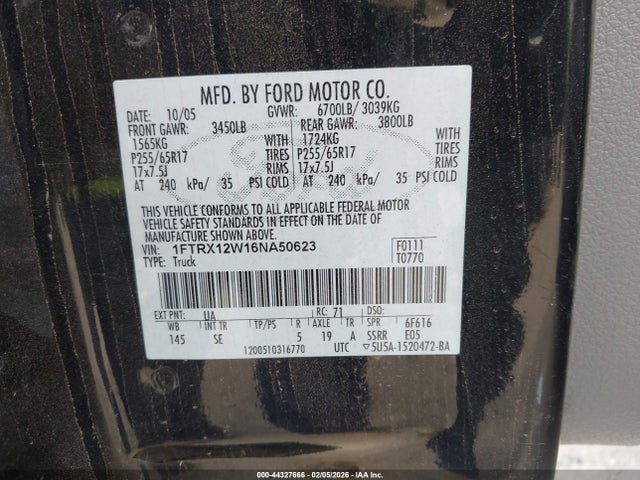 2006 FORD F-150 1FTRX12W16NA50623 Photo 8