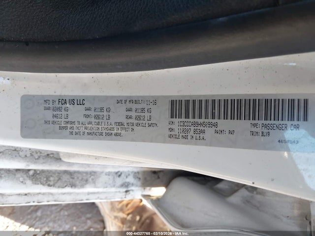 Aukcja sprzedaży 2017 Chrysler 200 Limited Platinum, vin: 1C3CCCAB9HN509948, numer aukcji: 44327765