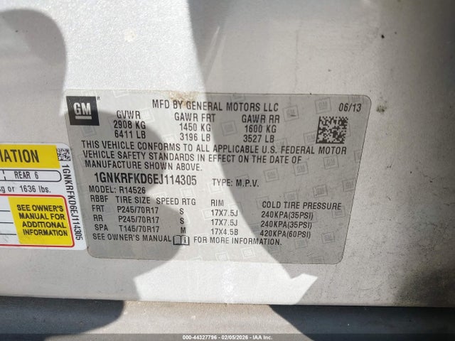 2014 CHEVROLET TRAVERSE 1GNKRFKD6EJ114305 Photo 8