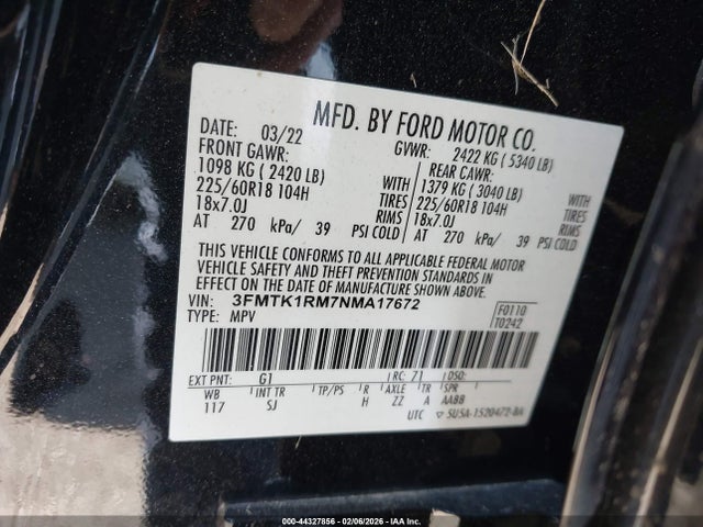 Ford Mustang Mach-e Select 2022 3FMTK1RM7NMA17672 Image 9