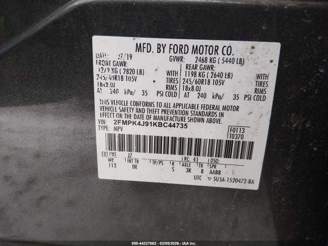 2019 FORD EDGE 2FMPK4J91KBC44735 Photo 8