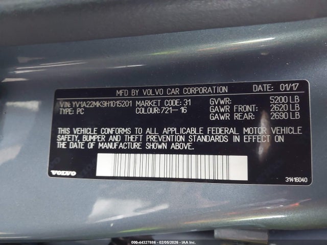 2017 VOLVO S90 YV1A22MK9H1015201 Photo 8