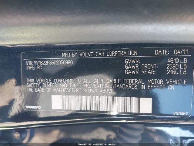 2012 VOLVO S60 YV1622FS6C2050980 Photo 8