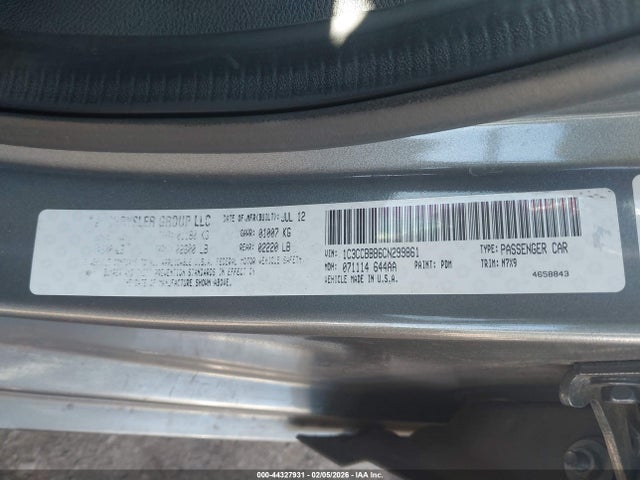 Продажа на аукционе авто 2012 Chrysler 200 Touring, vin: 1C3CCBBB6CN299861, номер лота: 44327931