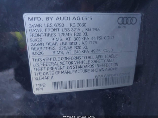 2015 AUDI Q7 WA1LGAFE4FD026596 Photo 8
