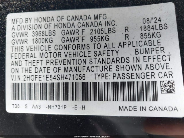 2025 HONDA CIVIC SI 2HGFE1E54SH471056 Photo 8