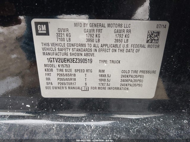 2014 GMC SIERRA 1500 1GTV2UEH3EZ390519 Photo 8