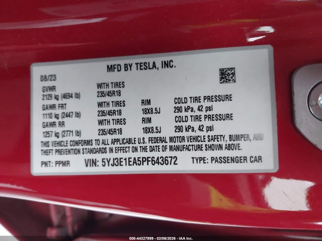 2023 TESLA MODEL 3 5YJ3E1EA5PF643672 Photo 8