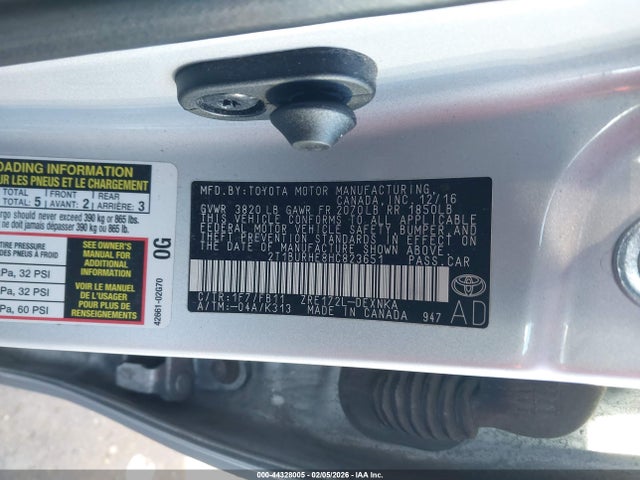 2T1BURHE8HC823651 Toyota COROLLA LE