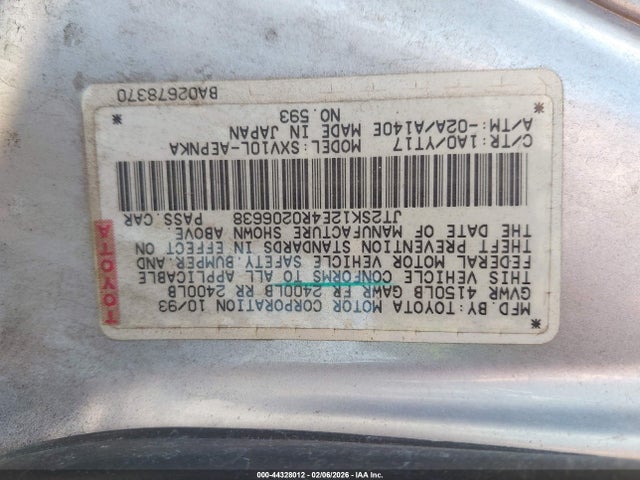 1994 TOYOTA CAMRY JT2SK12E4R0206638 Photo 8