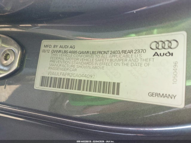 2012 AUDI A5 WAULFAFR2CA044097 Photo 8