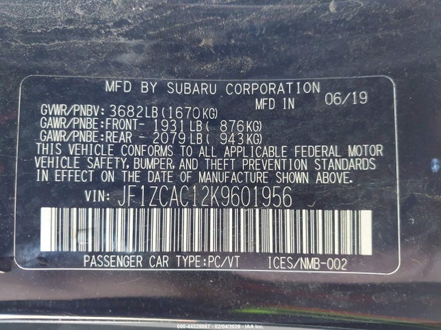JF1ZCAC12K9601956 Subaru Brz Limited