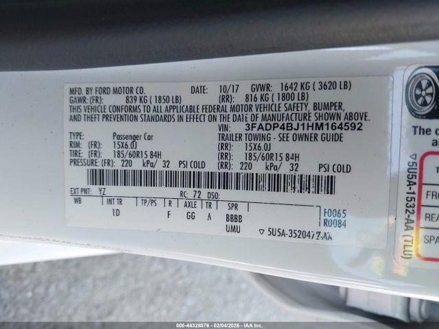 Ford FIESTA SE 2017 3FADP4BJ1HM164592 Image 9