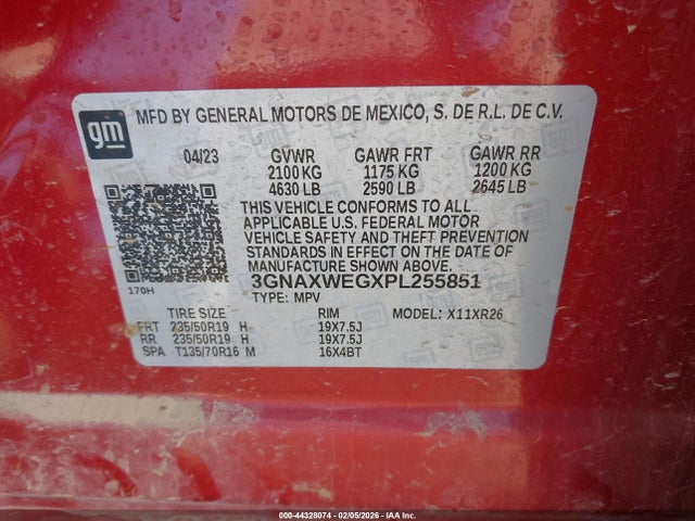Chevrolet Equinox Awd Rs 2023 3GNAXWEGXPL255851 Image 9