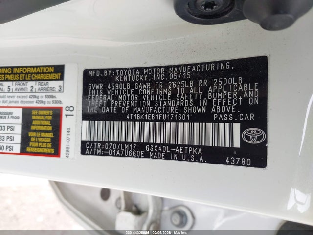 4T1BK1EB1FU171601 Toyota AVALON LIMITED