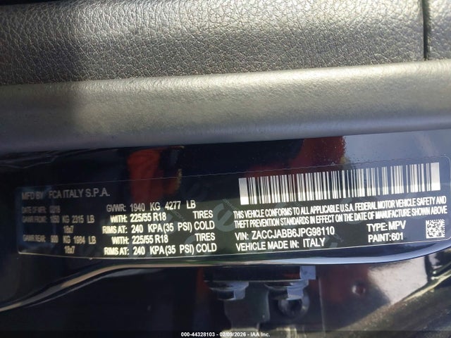 ZACCJABB6JPG98110 Jeep Renegade Altitude Fwd