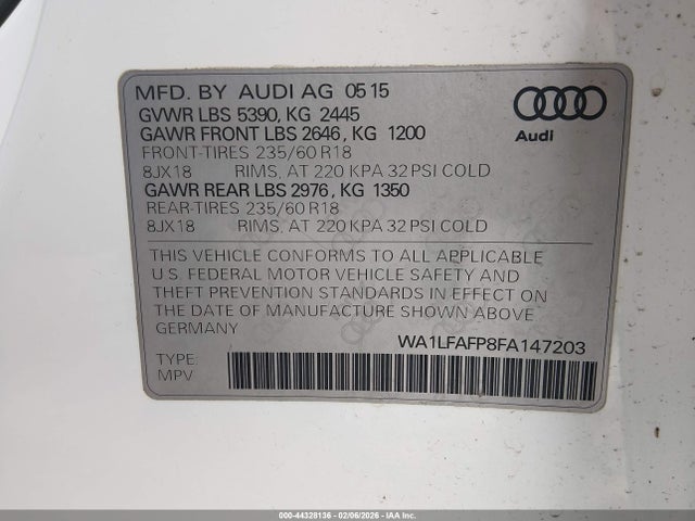 2015 AUDI Q5 WA1LFAFP8FA147203 Photo 8