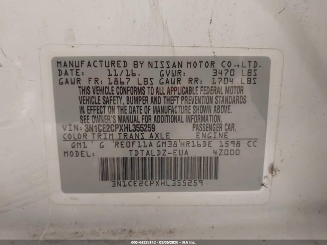 2017 NISSAN VERSA NOTE 3N1CE2CPXHL355259 Photo 8