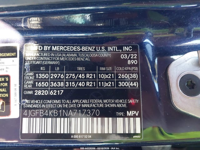 4JGFB4KB1NA717370 Mercedes-Benz Gle 350 4matic